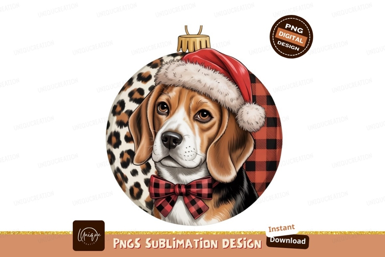 Beagle christmas ornament sublimation png