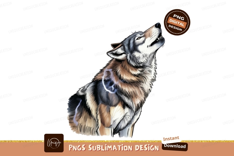 Howling Wolf Clipart Image 17