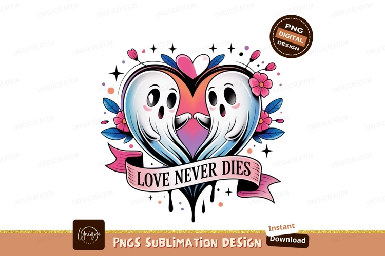 Cute ghost couple heart love romantic