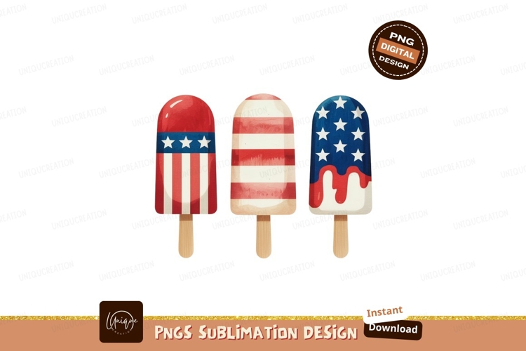 Patriotic Popsicles cream american