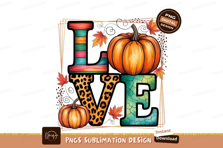 Autumn love pumpkins leaves fall