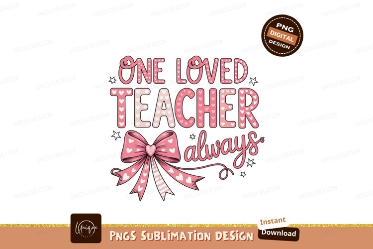 Pink hearts bow teacher always love