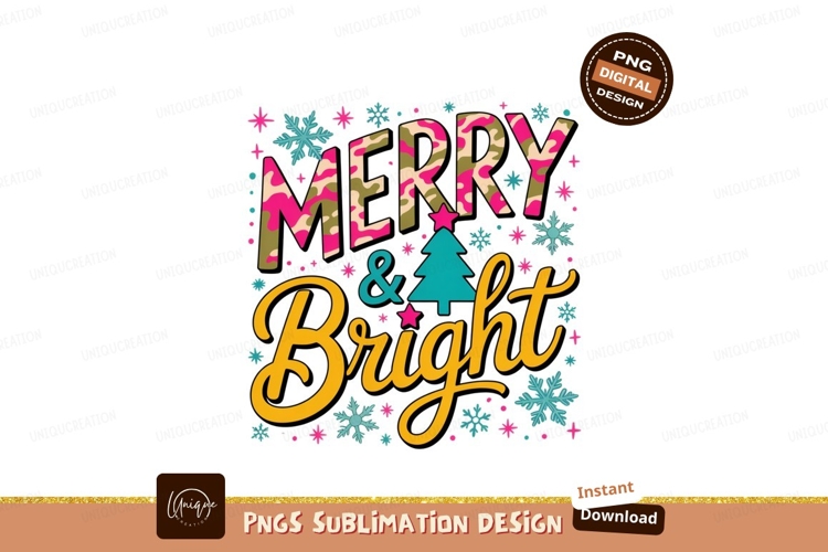 Merry Bright Christmas Design holiday festive
