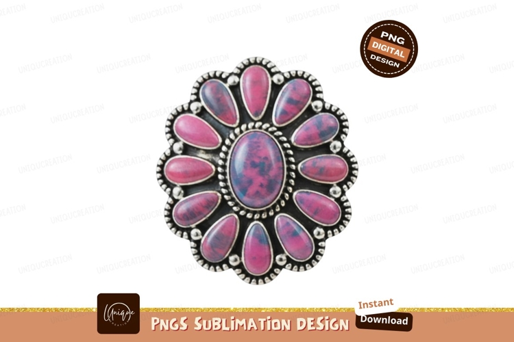 Oval Pink Blue Gemstone Flower Ring image