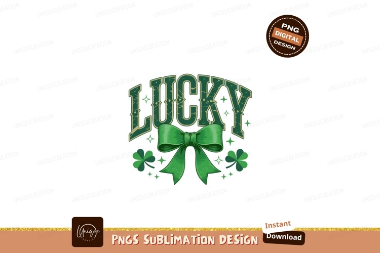 Green lucky bow shamrock design clover