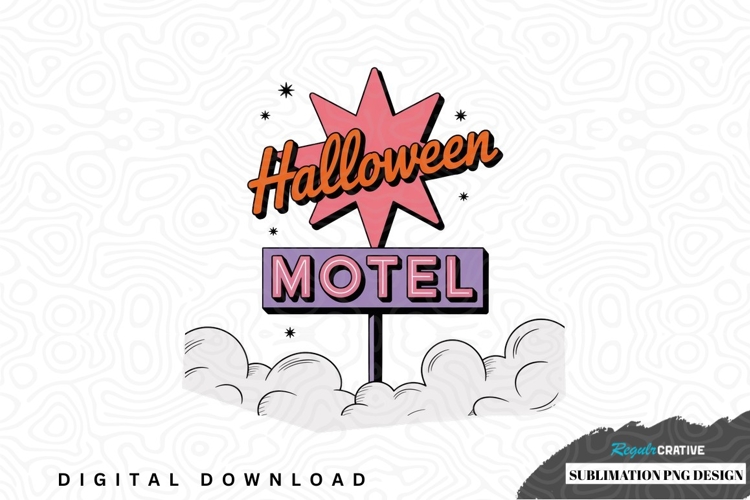 Halloween motel sublimation png design