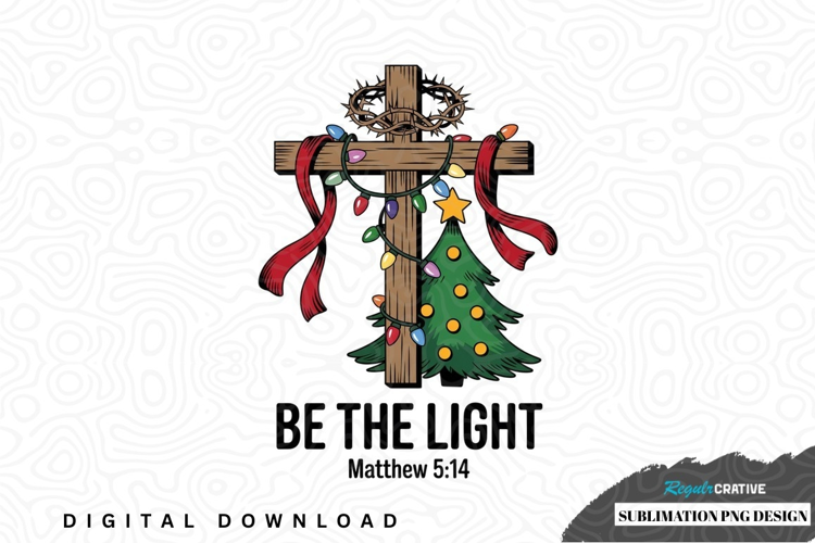 Christmas cross with bible verse sublimation design
