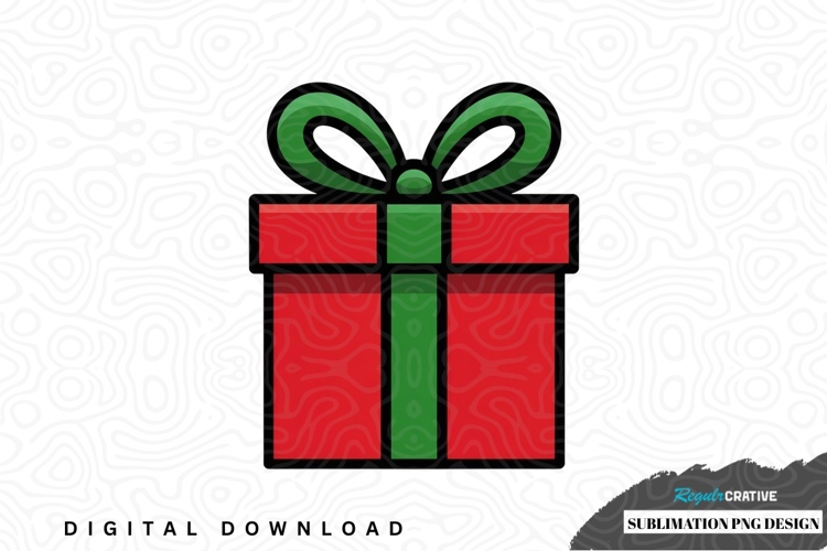 Christmas gift box sublimation png design