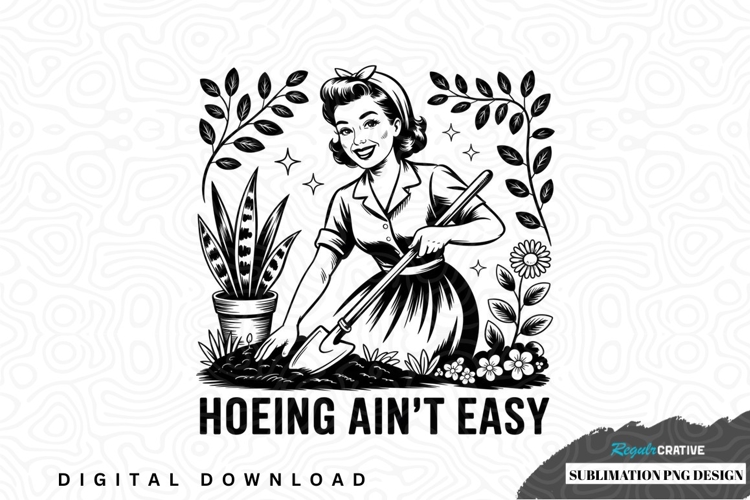 Vintage gardening woman sublimation png design