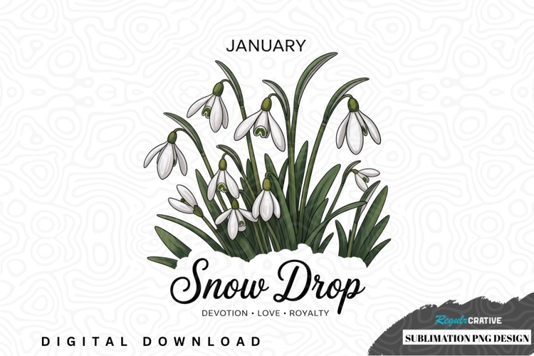 January snowdrop flower design