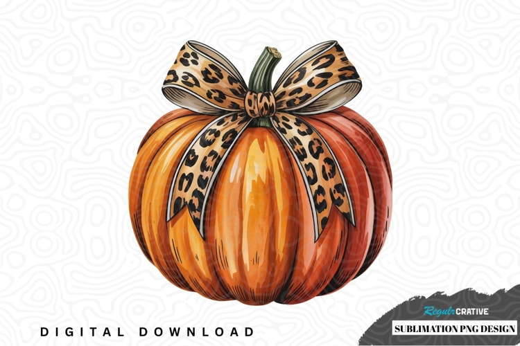 Stylish leopard print pumpkin sublimation design