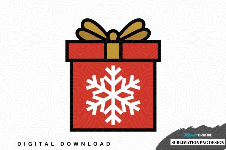 Christmas gift box with snowflake design example image 1