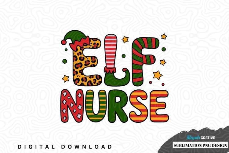 Elf nurse sublimation png design