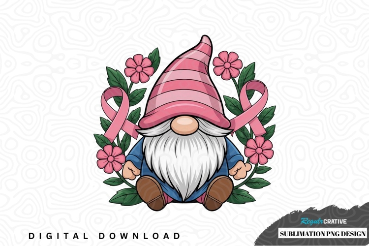 Breast cancer awareness gnome sublimation png design