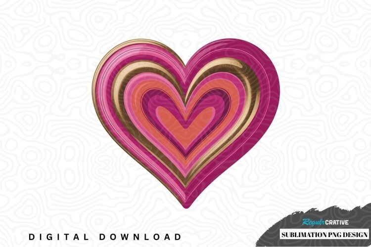 Vibrant swirl heart sublimation design example image 1