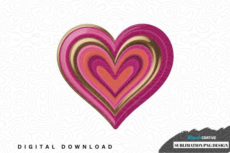Vibrant swirl heart sublimation design