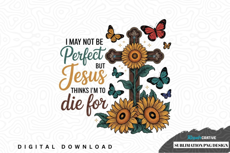 Inspirational sunflower cross sublimation design