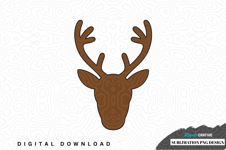 Reindeer head sublimation png design