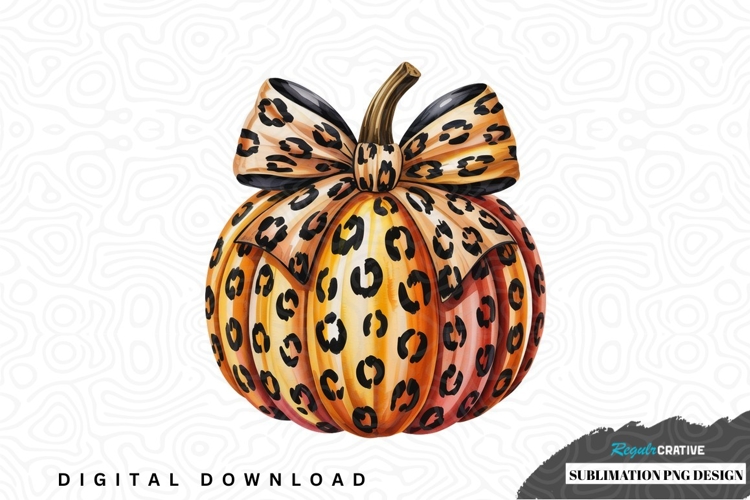 Leopard print pumpkin sublimation design