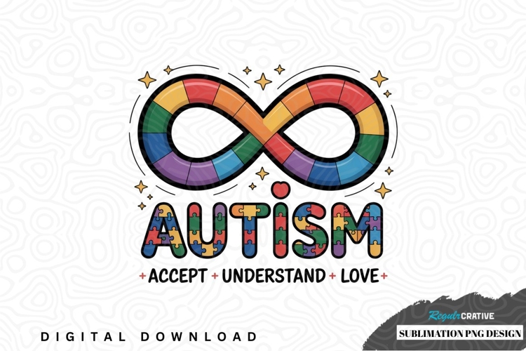 Autism awareness infinity puzzle design