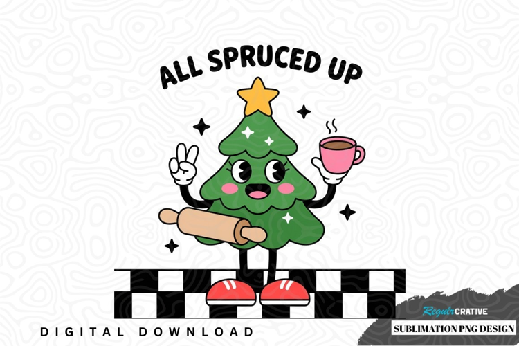 All spruced up christmas tree sublimation design