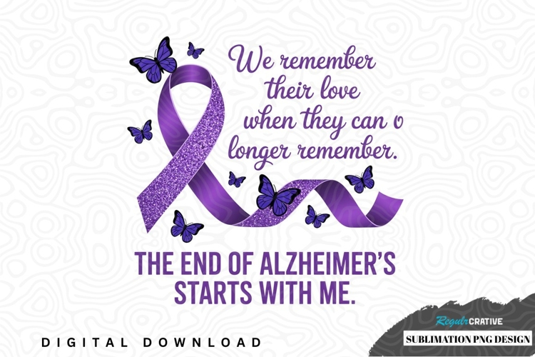Purple ribbon alzheimers awareness sublimation png design