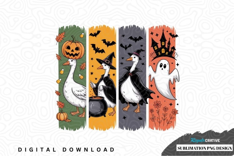 Halloween-themed goose sublimation png design