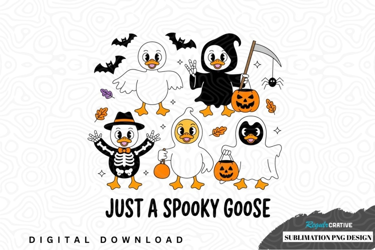 Just a spooky goose halloween sublimation png design