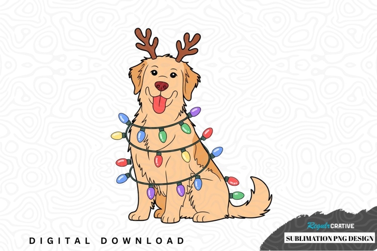 Christmas dog sublimation png design