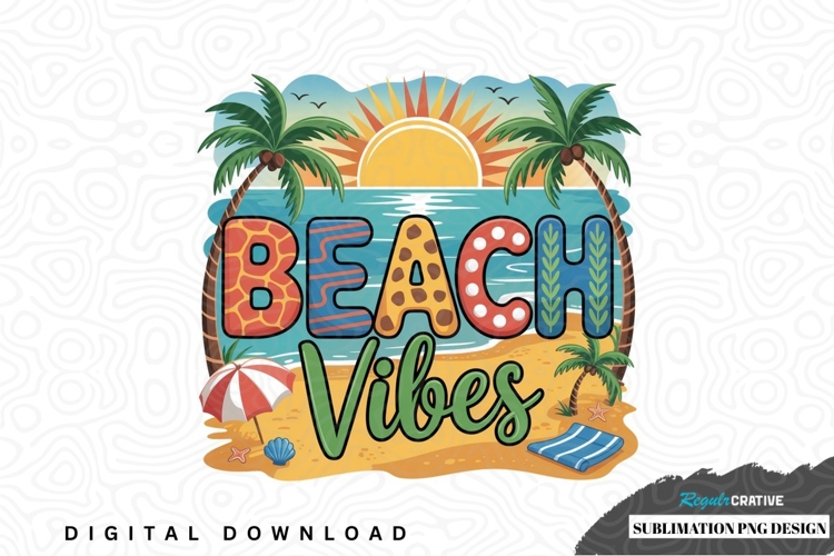 Beach vibes sublimation png design