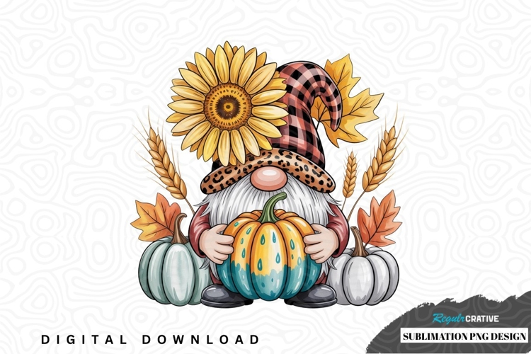Autumn gnome sublimation png design