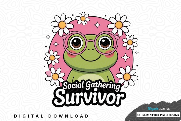 Social gathering survivor frog sublimation design