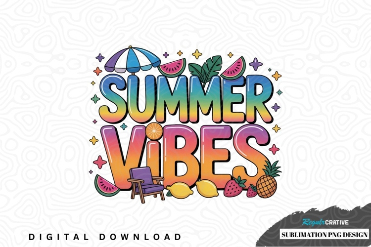 Summer vibes sublimation png design
