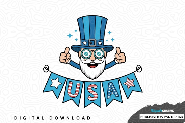 Patriotic uncle sam sublimation png design