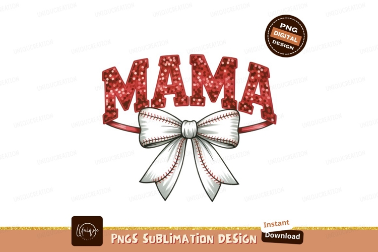 Baseball Mama Sublimation Design PNG