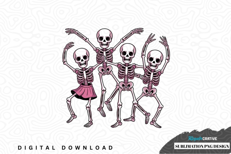 Dancing skeletons sublimation png design