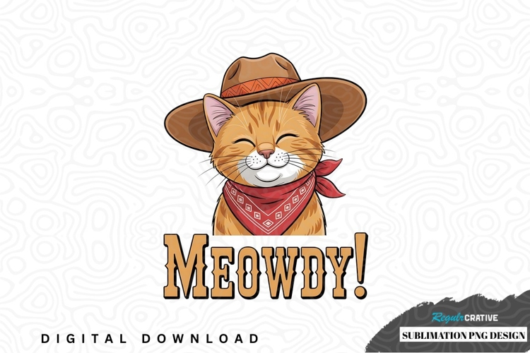 Cowboy cat sublimation png design