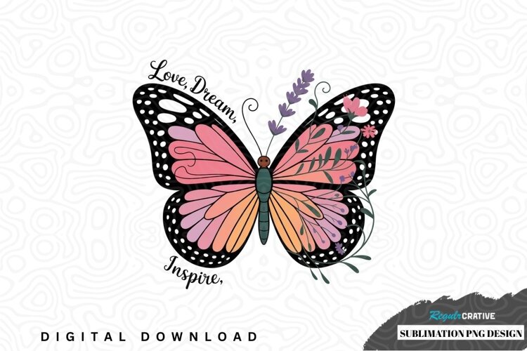 Inspirational butterfly sublimation png design example image 1