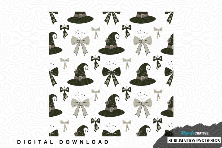 Witch hat and bow sublimation png design