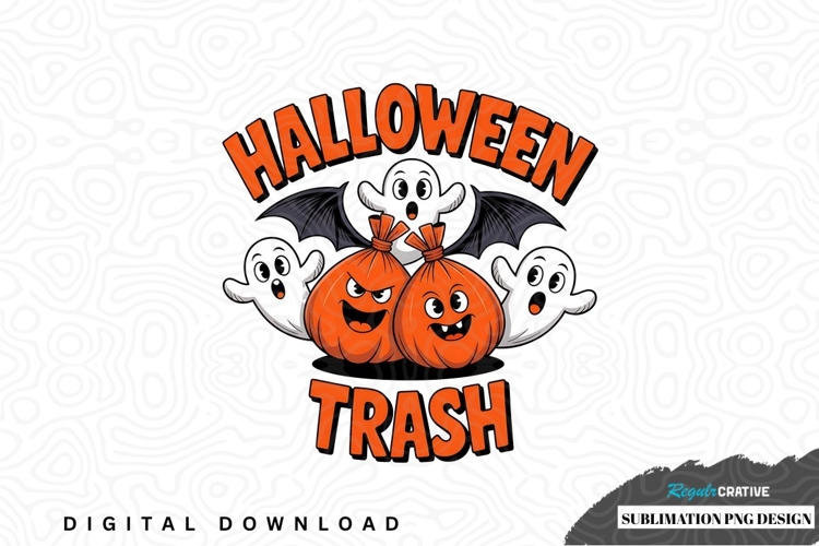 Halloween trash sublimation png design