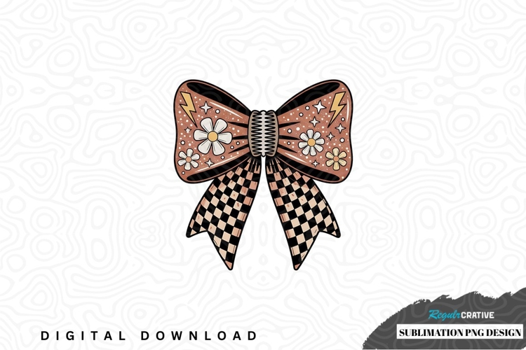 Vintage-inspired bow sublimation png design