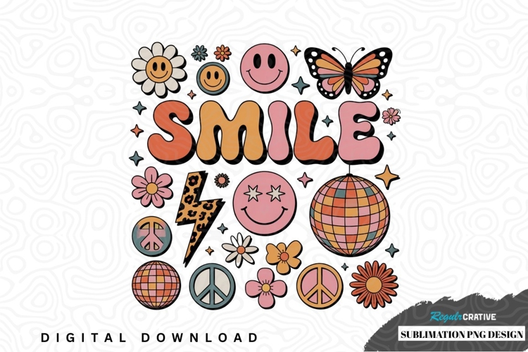 Retro smile sublimation png design