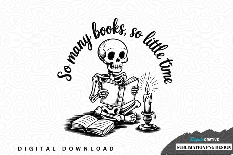 Skeleton reading books sublimation png design