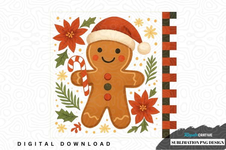Christmas gingerbread man sublimation png design