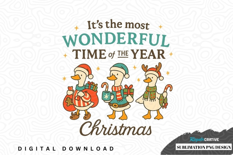 Wonderful time of the year christmas ducks sublimation png