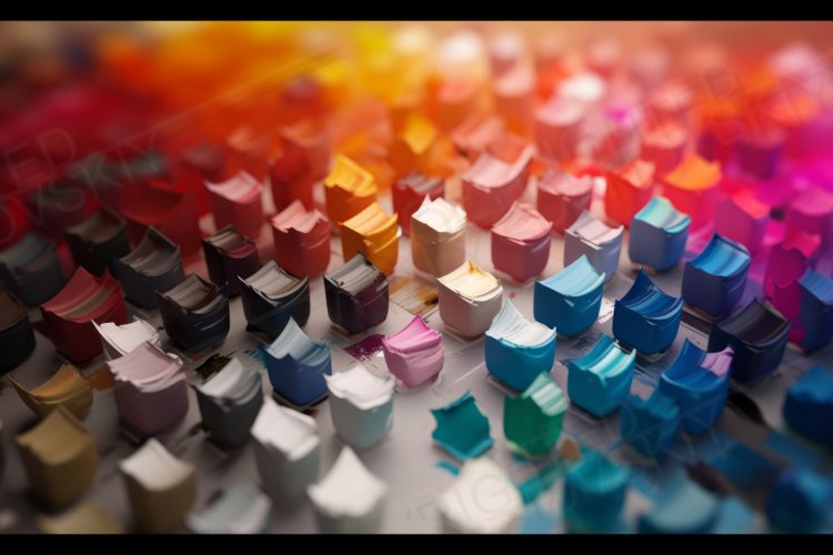 Volumetric paint on canvas, 3D color palette (2673326)