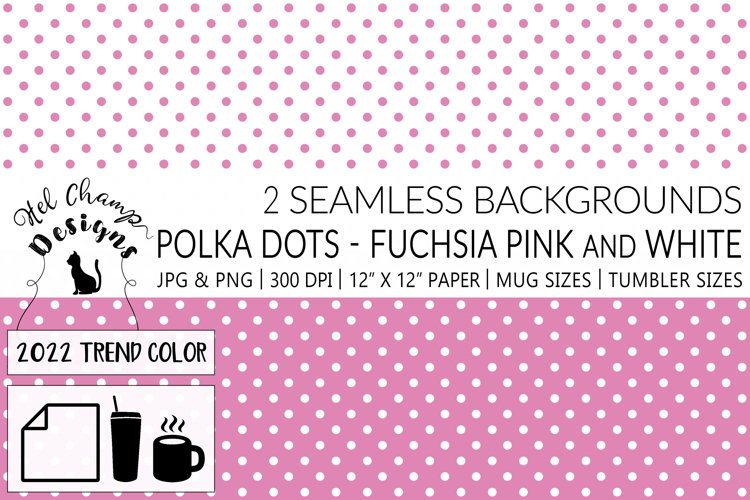 Polka Dots Fuchsia Pink and White | Patterns | Sublimation