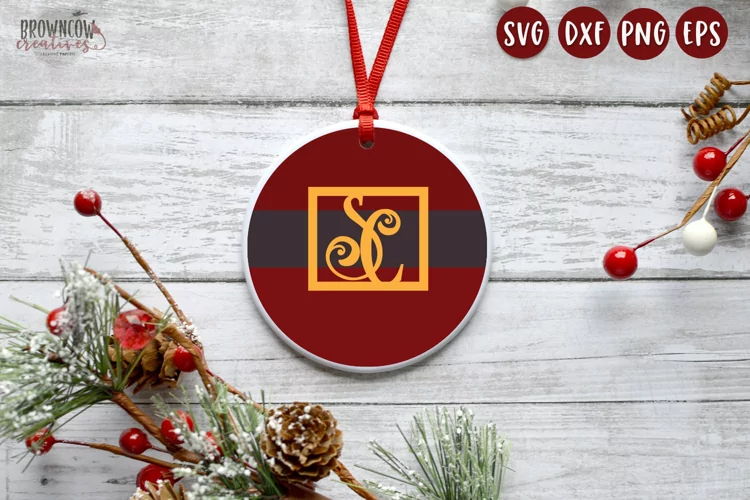 Santa Belt SVG, Christmas Ornament SVG, Round Sign SVG
