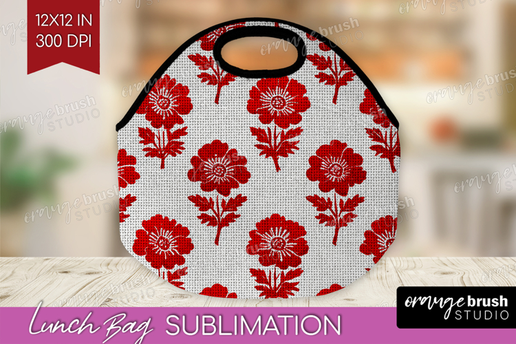 Scandi Flowers Lunch Bag - Scandinavian Lunch Bug PNG