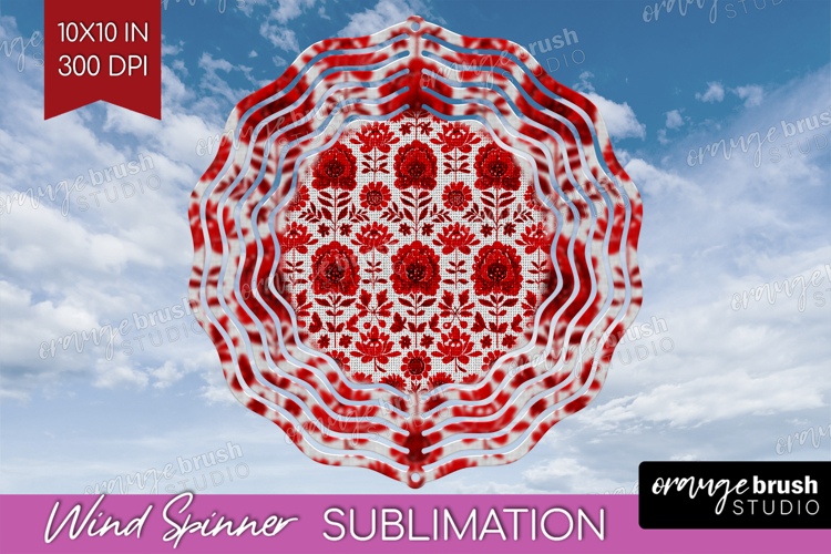 Scandi Flowers Wind Spinner Sublimation PNG - Scandinavian